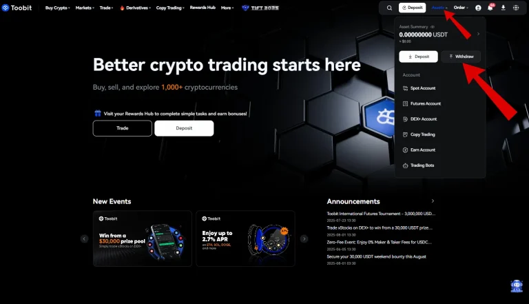 آموزش برداشت از صرافی توبیت