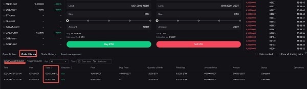 چگونه تاریخچه سفارشات OCO را در توبیت بررسی کنیم؟