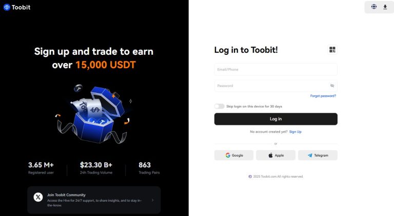 ورود به حساب کاربری در توبیت